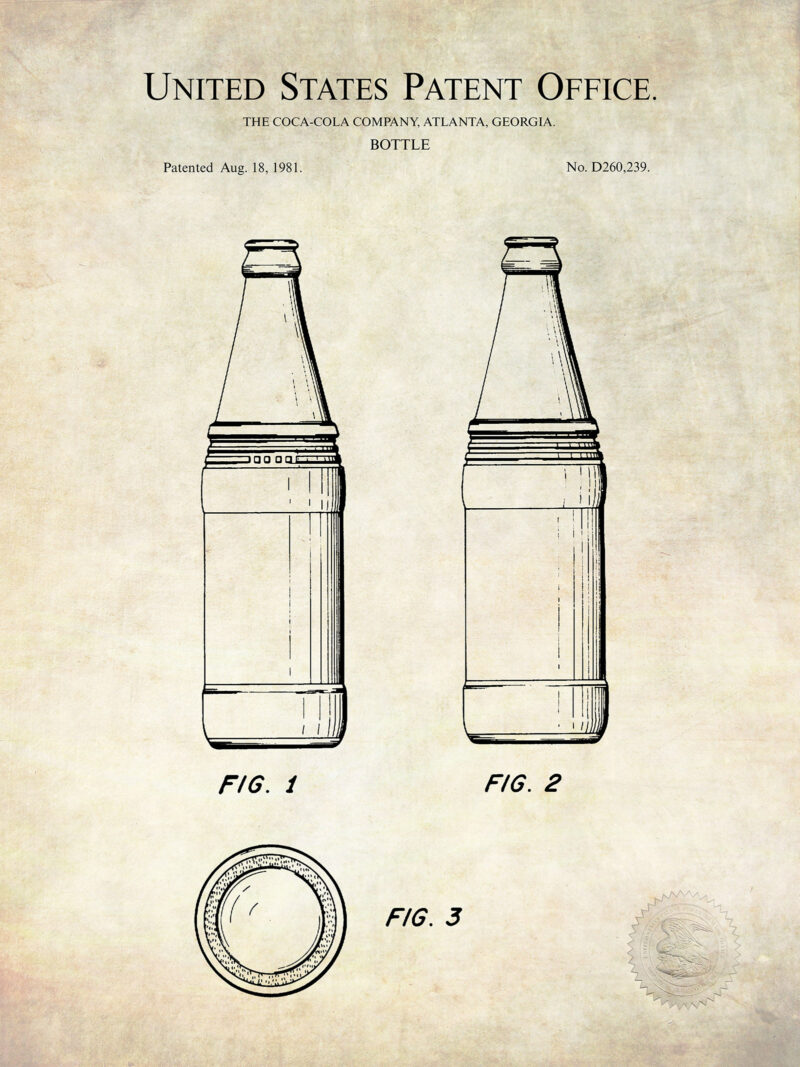 Coke Bottle Design | 1981 Patent Print