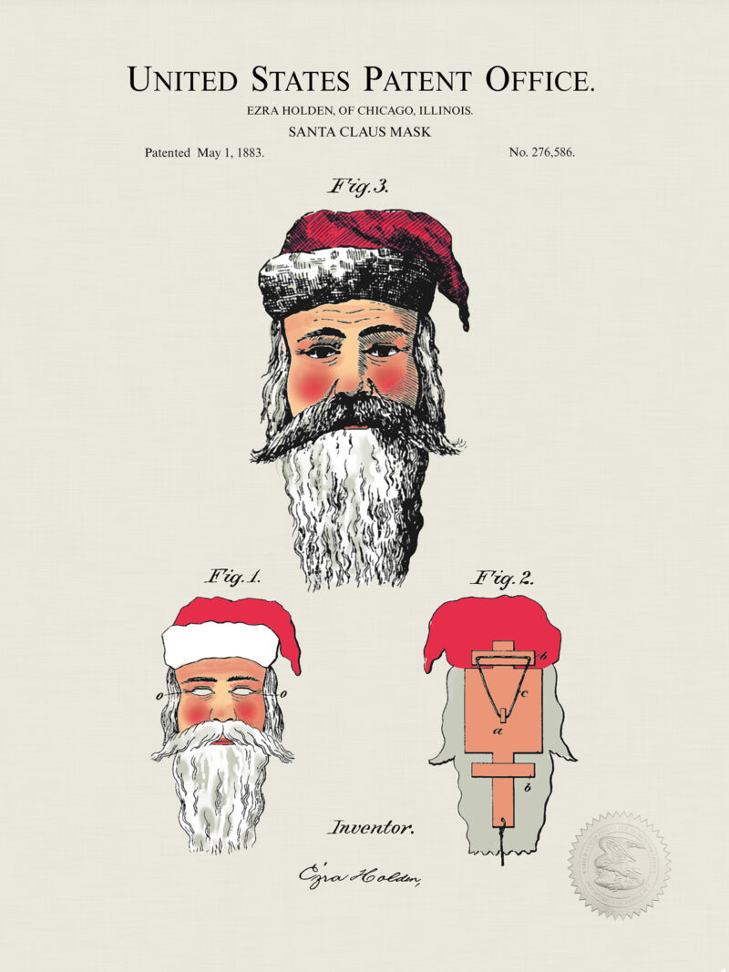 Toy Santa Claus | 1883 Patent Print