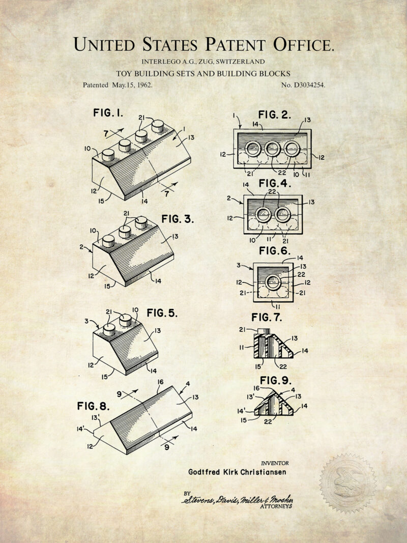 Toy Building Blocks Design | 1962 Patent