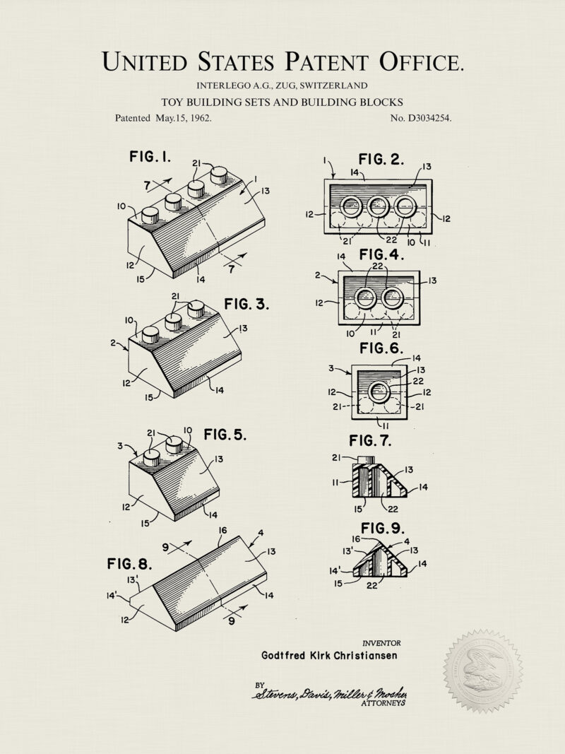Toy Building Blocks Design | 1962 Patent