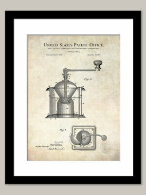 Vintage Coffee Mill | 1886 Patent Print
