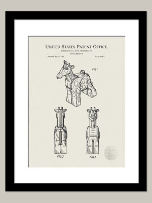 Building Block Giraffe | 1991 Patent Print
