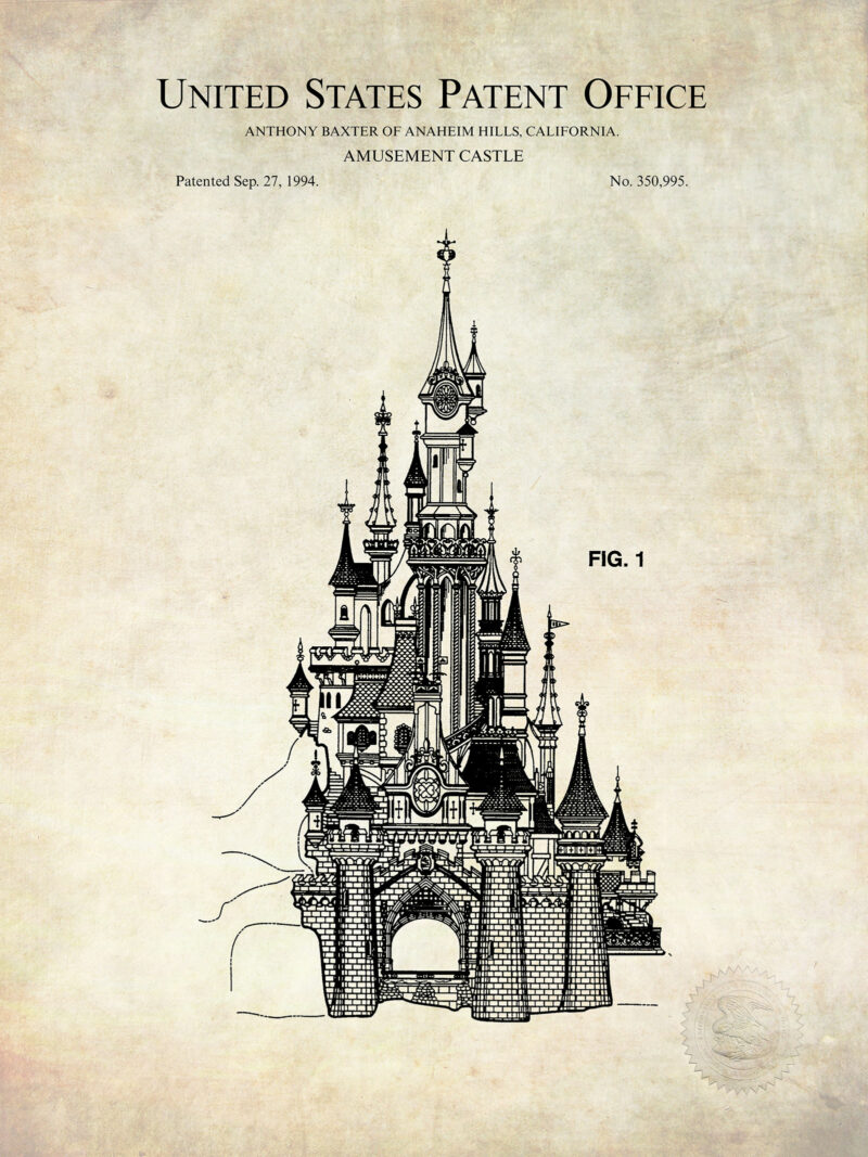 Disneyland Rides Patent Prints