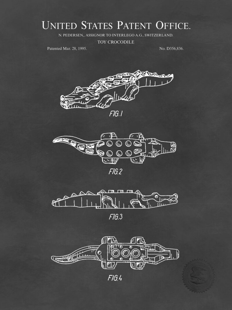 Building Block Crocodile | 1995 Toy Patent Prin