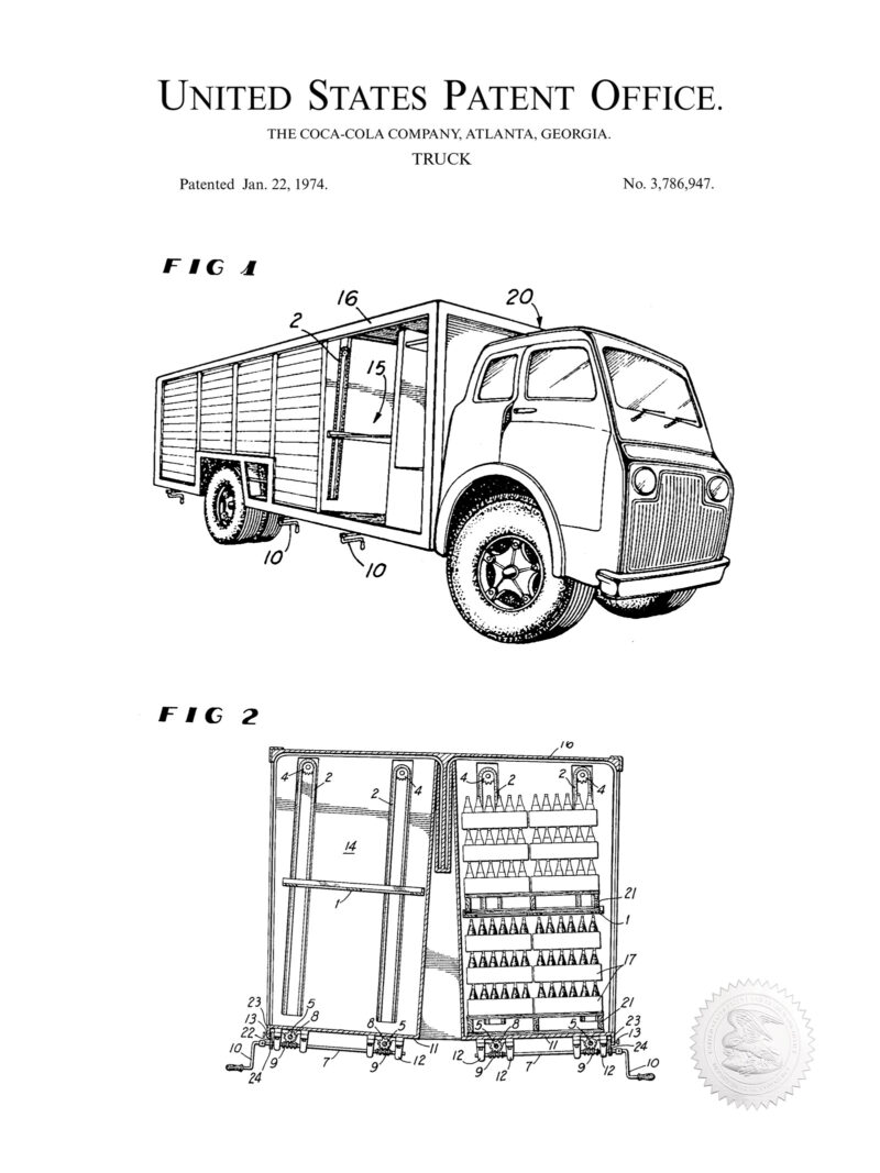 Coca-Cola Truck | 1974 Patent Print