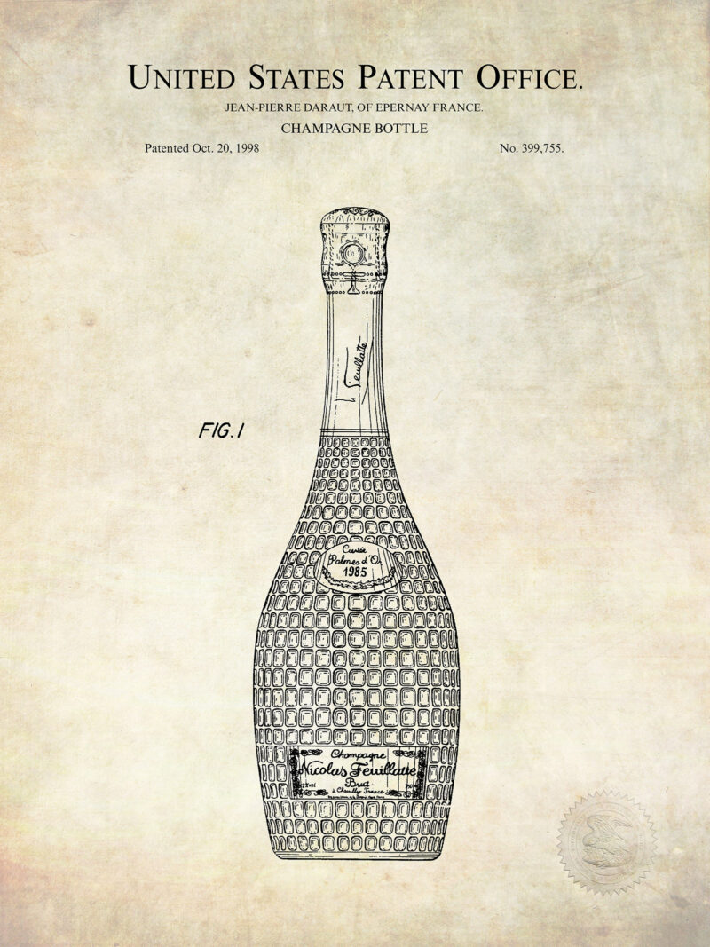 Champagne Bottle | 1998 Patent Print