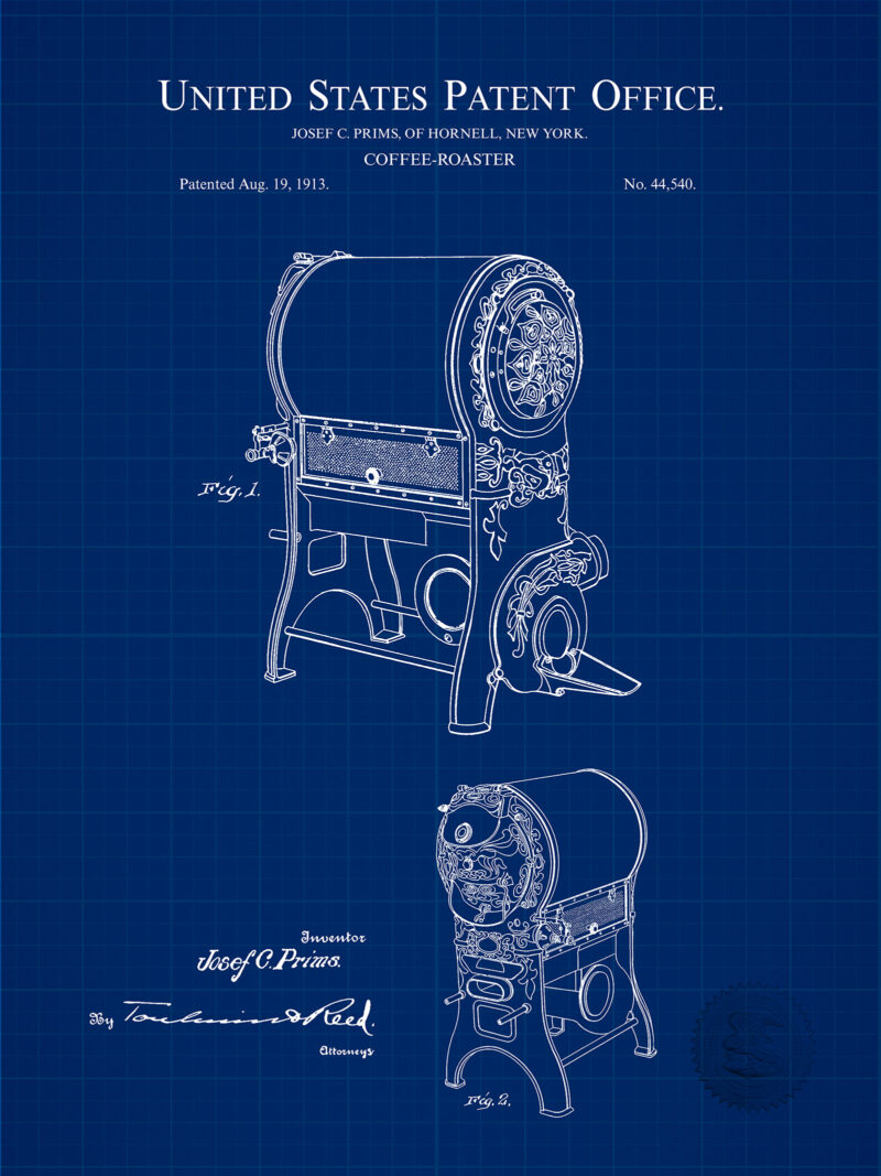 Coffee Roaster | 1913 Patent Print