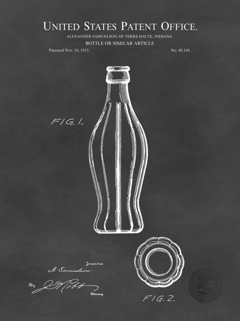 Coca-Cola Bottle Patent Print Collection