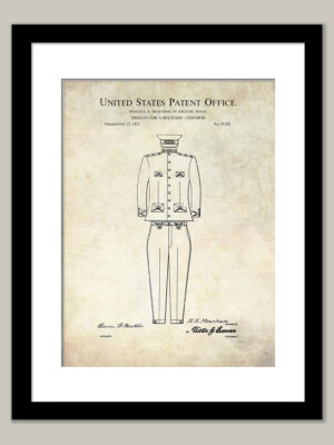 Military Uniform Design | 1921 Patent Print