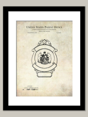 Police Badge Print | 1924 Patent