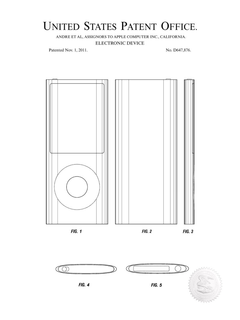 MP3 Player Concept | 2011 Apple Patent Print