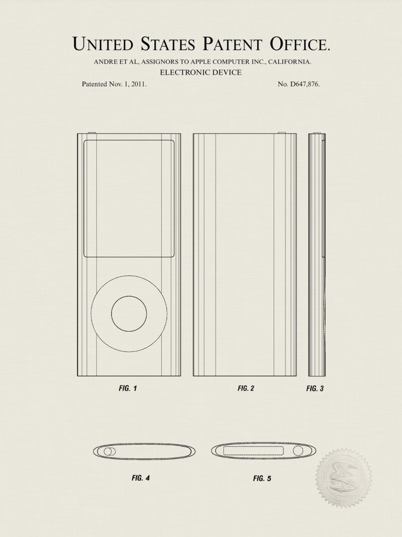 MP3 Player Concept | 2011 Apple Patent Print