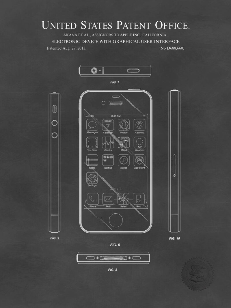 Classic Smartphone Designs | Apple Patent Prints