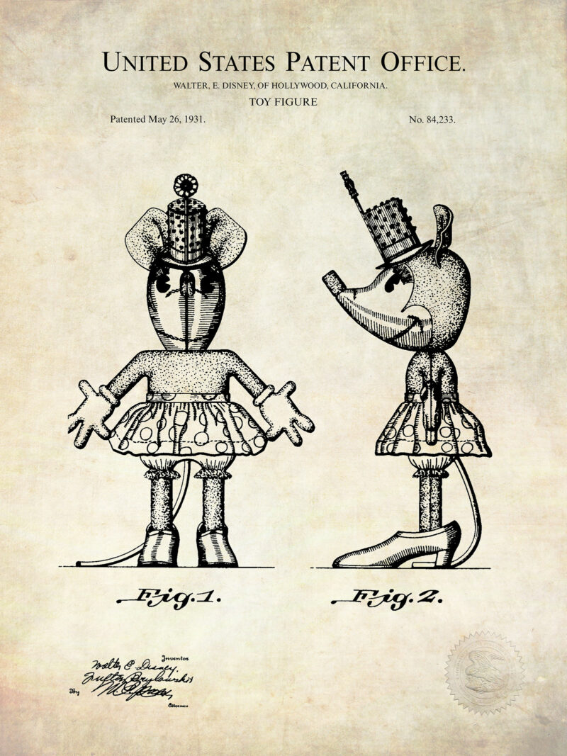 Minnie Mouse Print | 1931 Disney Patent