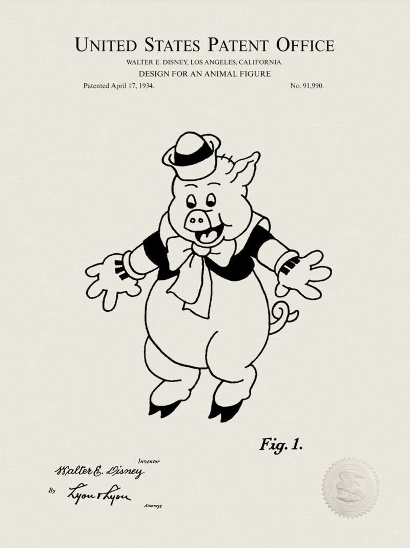 Fifer Pig Print | 1934 Disney Figure