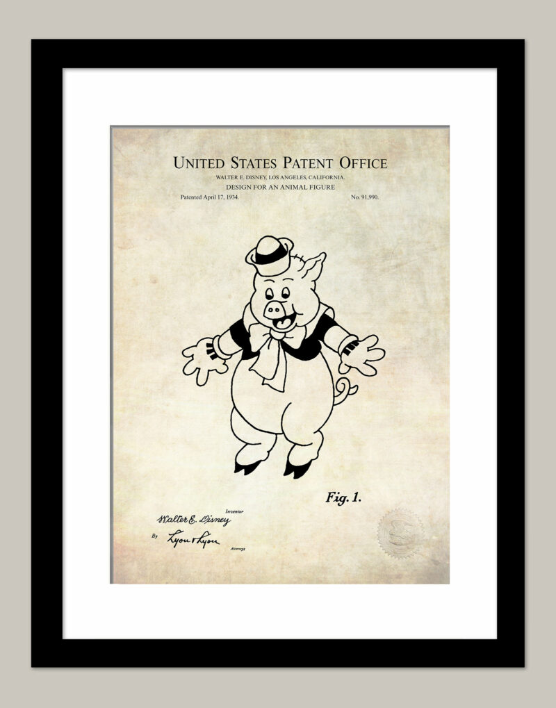 Fifer Pig Print | 1934 Disney Figure