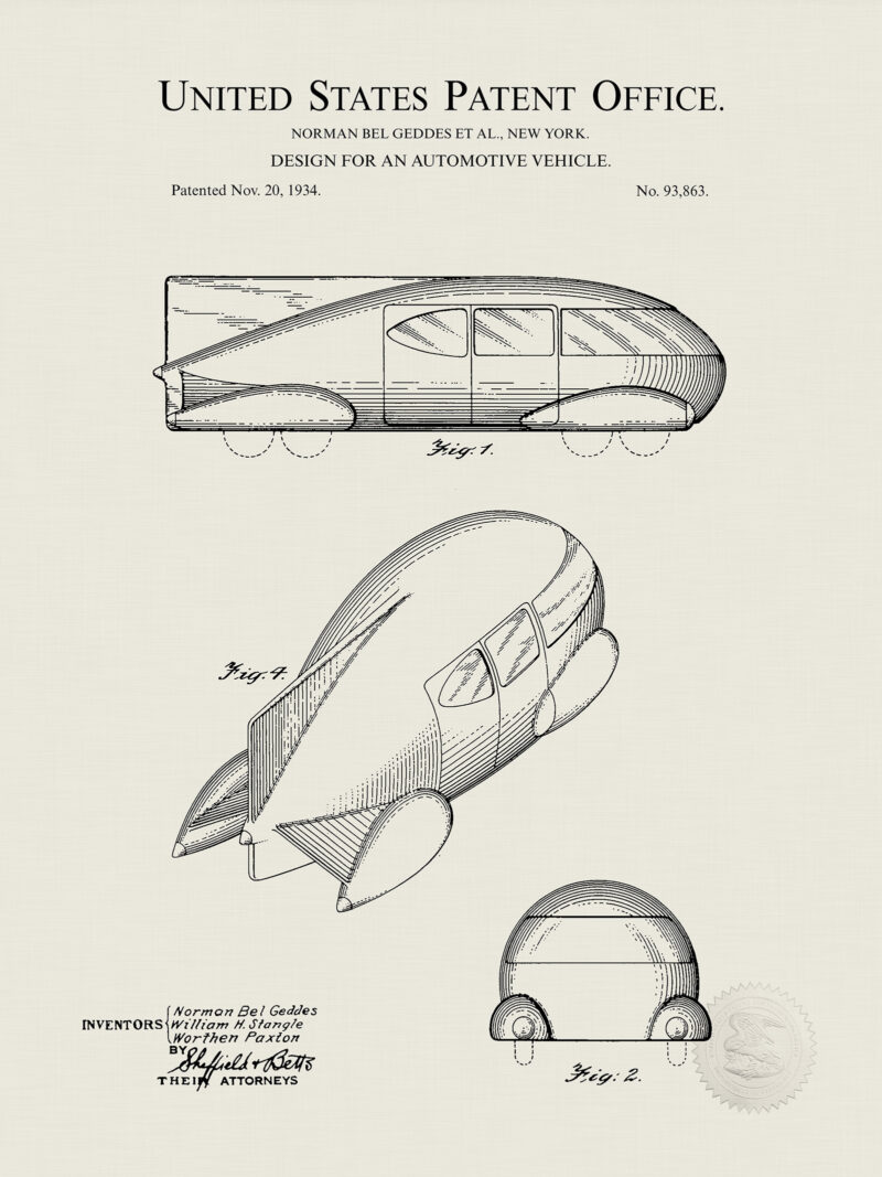 Normal Bel Geddes Auto | 1934 Patent