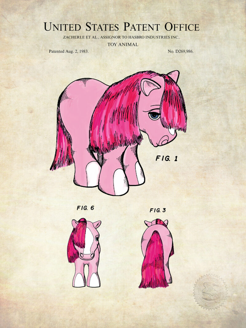 Pink Pony | 1983 Hasbro Toy Patent Print
