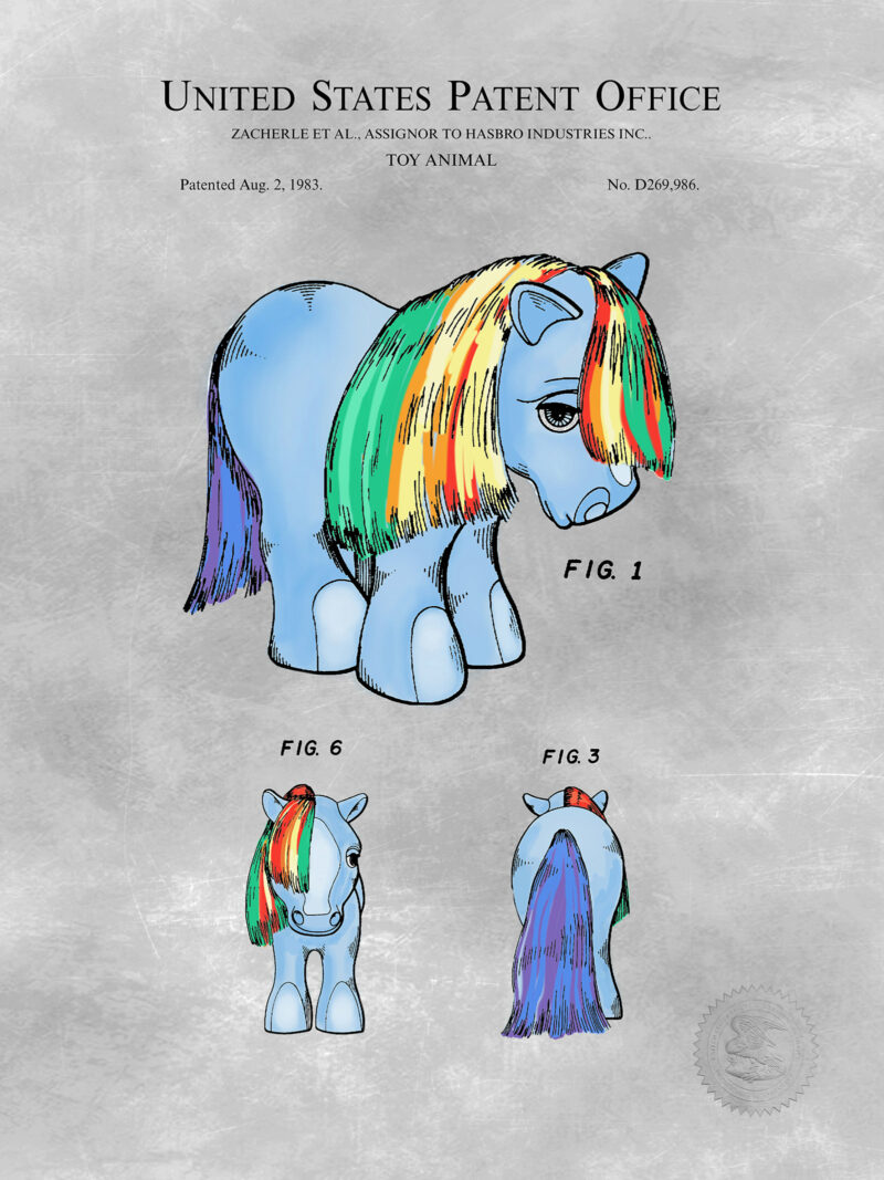 Blue Toy Pony | 1983 Hasbro Patent Print