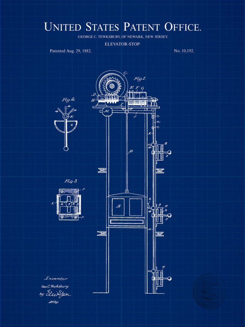 Elevator Design Concept | 1882 Patent Print