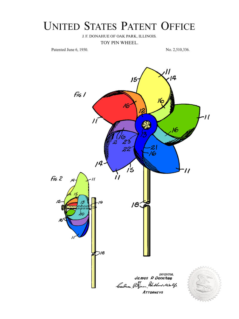 Colorful Pinwheel Print | 1950 Patent
