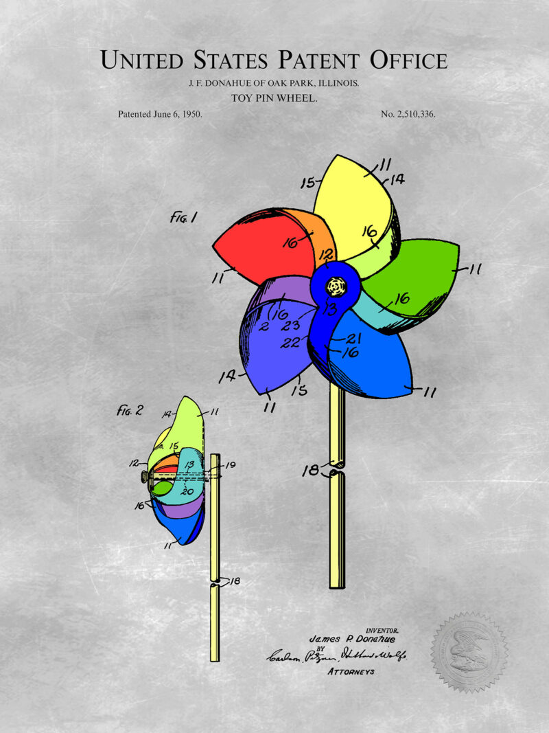 Colorful Pinwheel Print | 1950 Patent