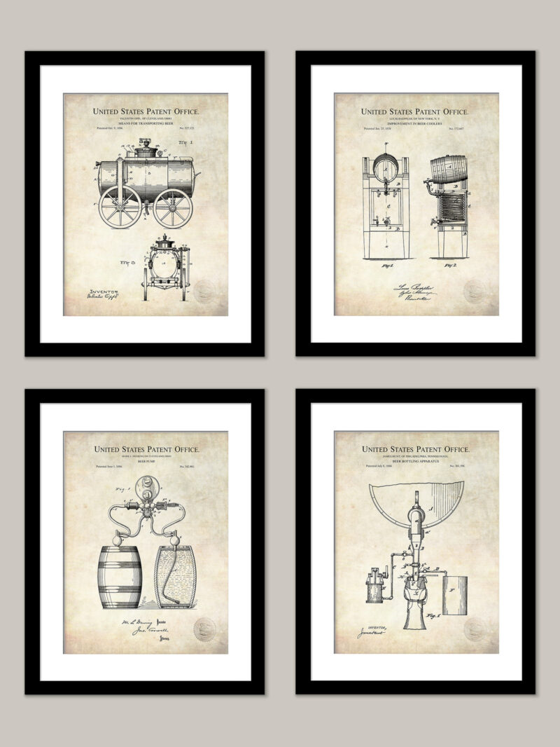 Vintage Beer Brewing Patent Prints
