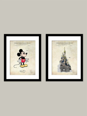 Disneyland Castle & Mickey Mouse Patent Prints