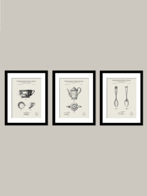 Vintage Tea Themed Patents Prints