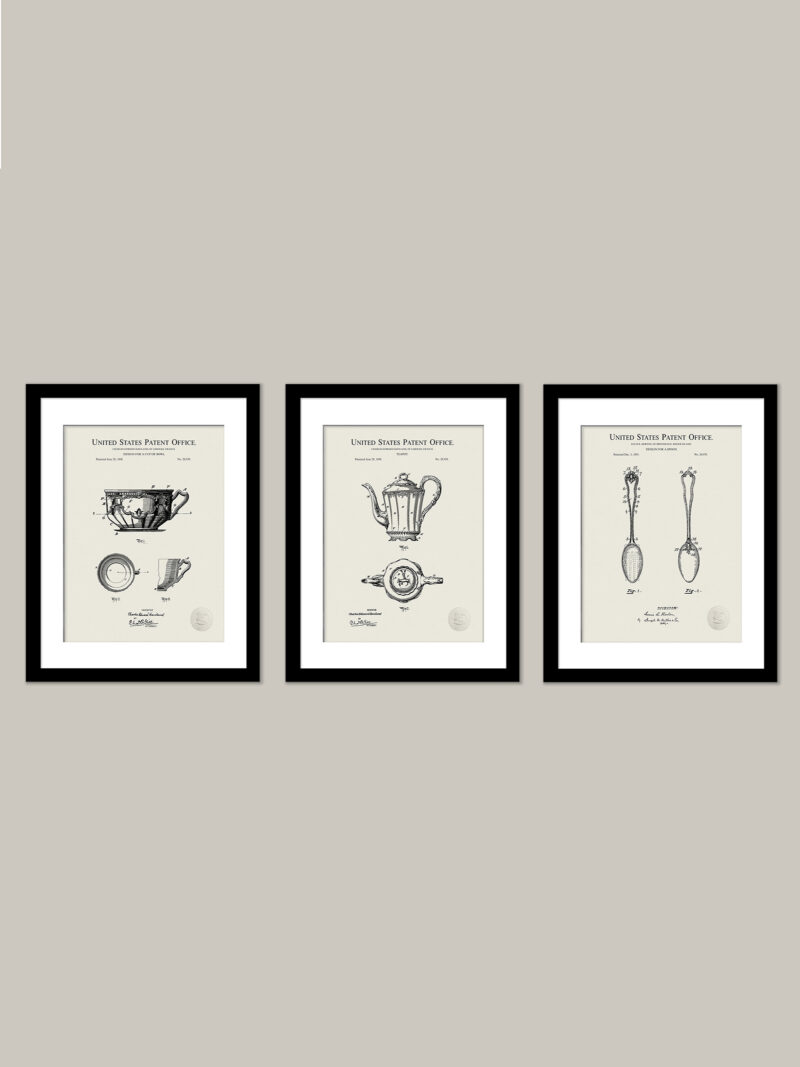 Vintage Tea Themed Patents Prints