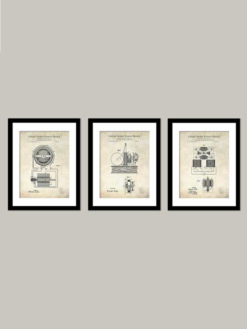 Nikola Tesla Inventions | Vintage patent Prints