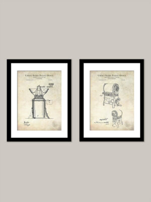 Vintage Coffee Patent Prints Set