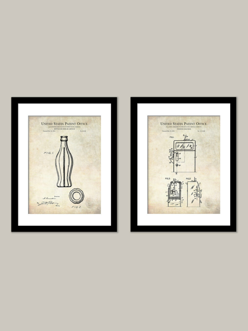 Vintage Coca-Cola Patents Print Set