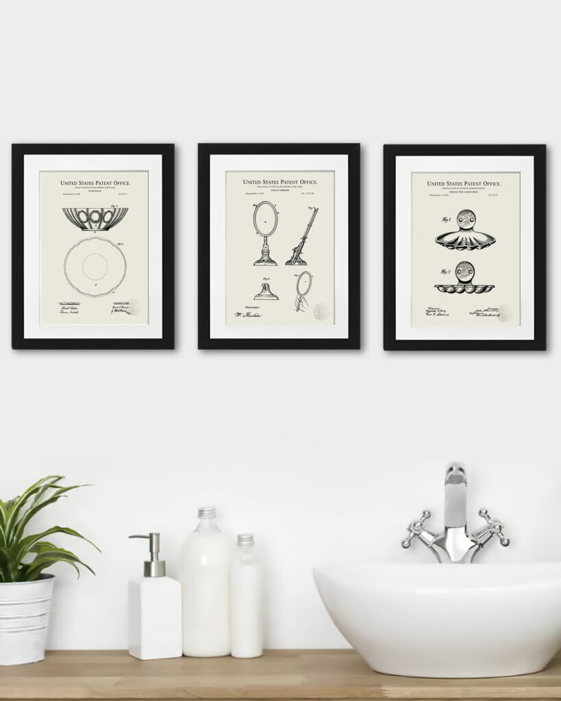 Antique Washroom Patents Prints