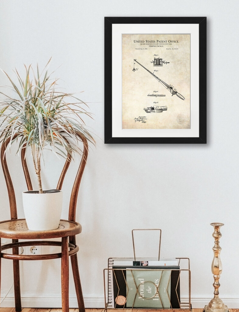 Fishing Tackle | 1884 Patent | Outdoors Print