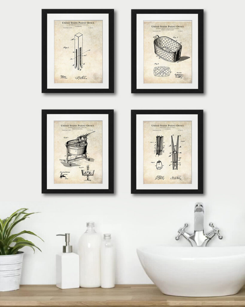 Vintage Laundry Room Patent Prints