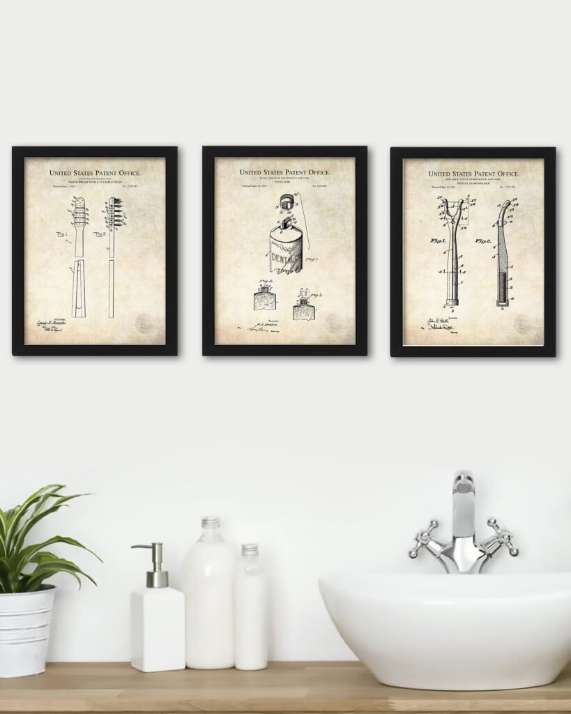 Vintage Tooth Care Patent Prints