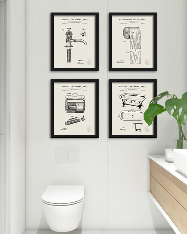Antique Bathroom Patent Print Collection