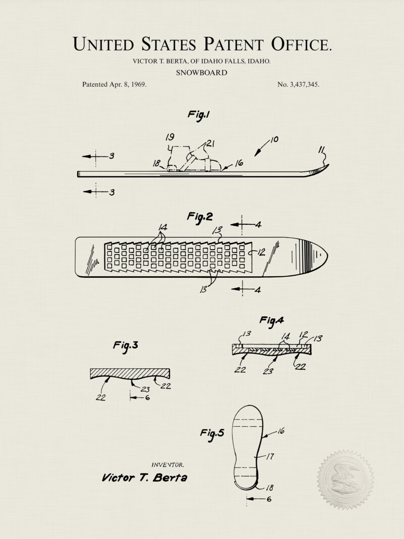 Snowboard Print | 1967 Patent