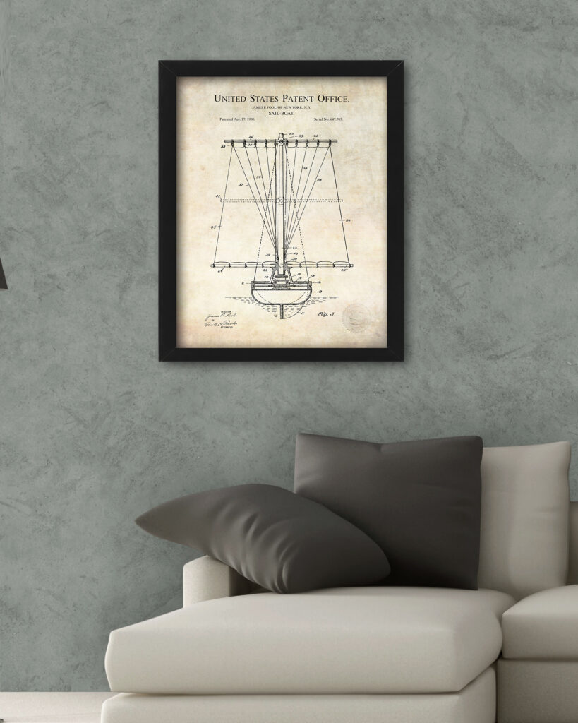 Sailboat Design | 1900 Patent Print