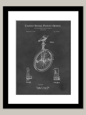 Unicycle Design | 1959 Patent Print