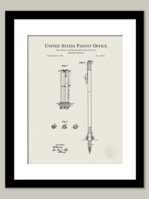 Cricket Wicket Design | 1882 Patent Print