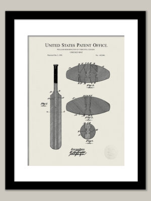 Cricket Bat Design | 1890 Patent Print