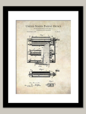 Cigar Rolling Machine | 1910 Patent Print