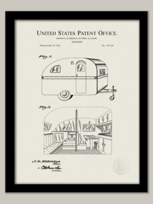Camper Trailer Design | 1950 Patent Print